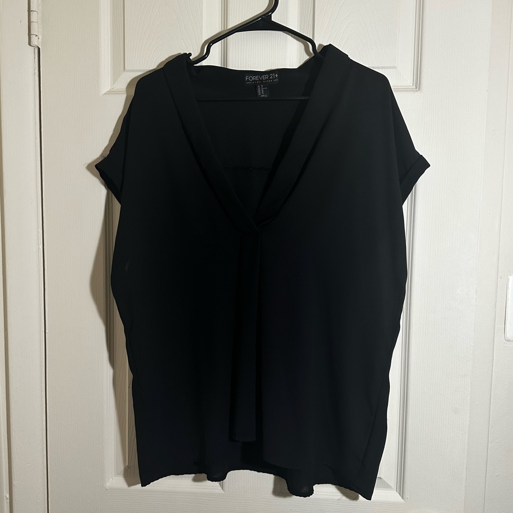 Forever21+ V Neck Collared Blouse
